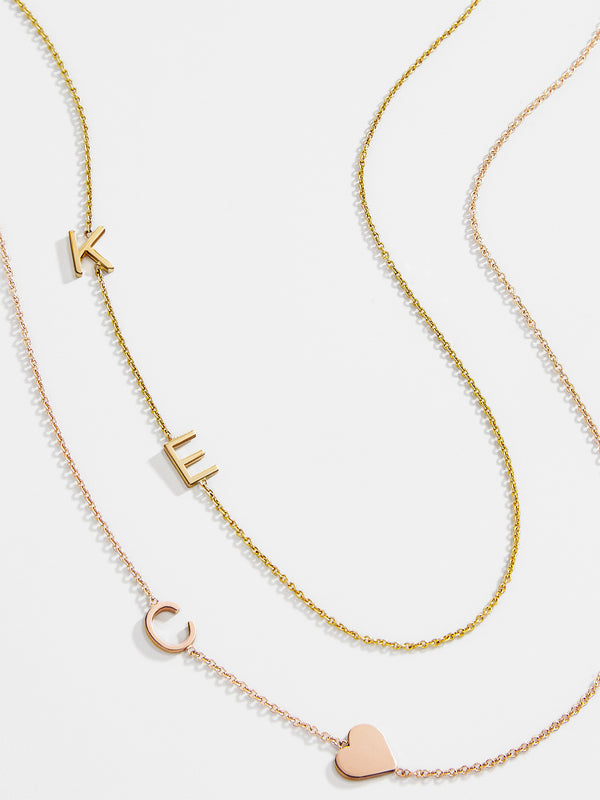 Maya Brenner Asymmetrical Custom Initial Necklace - Double Letter