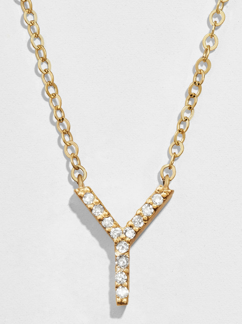 BaubleBar Y - 
    18K Gold Plated Sterling Silver, Cubic Zirconia stones
  
