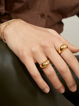 BaubleBar Maro Ring Set - Gold - Two gold stacking rings
