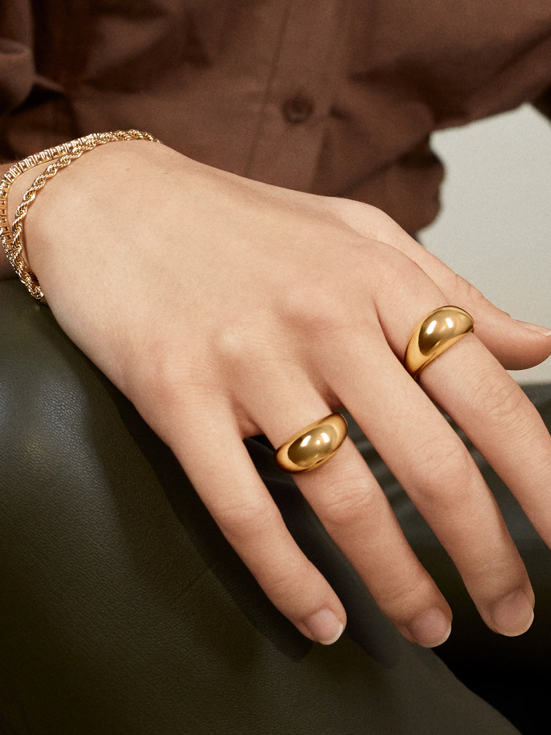 BaubleBar Maro Ring Set - Gold - Two gold stacking rings