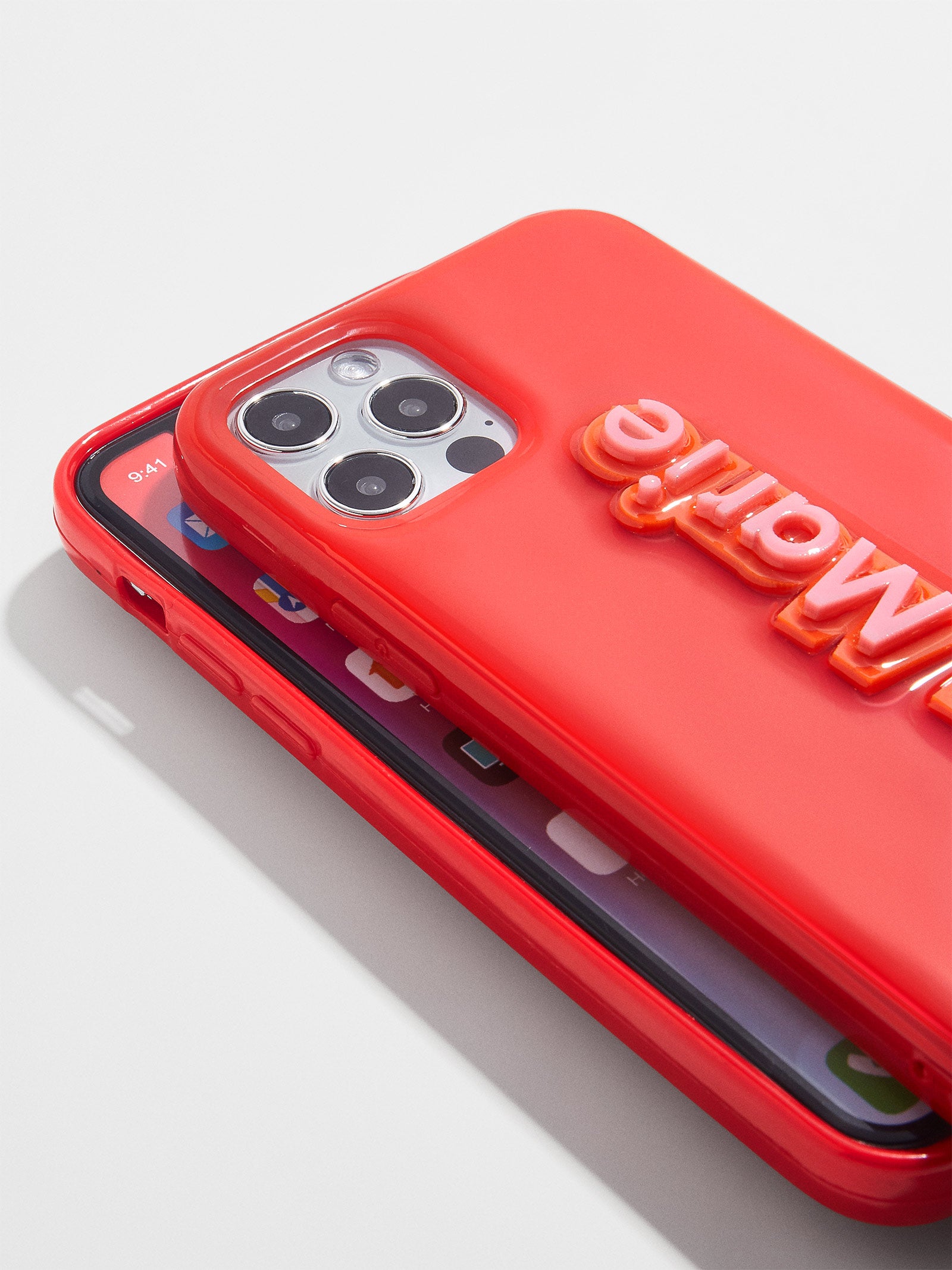 Block Font Custom iPhone Case - Red/Pink – Customizable phone case ...