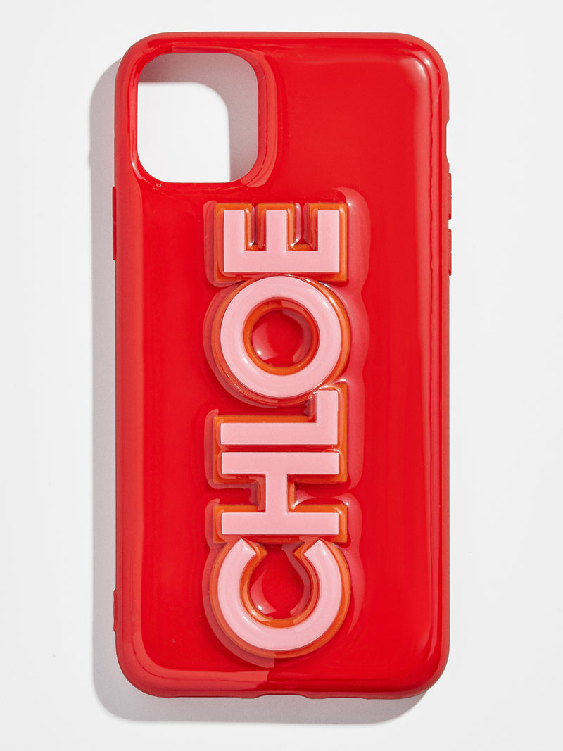 BaubleBar Block Font Custom iPhone Case - Red/Pink - 
    Customizable phone case
  
