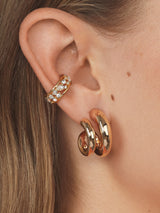 BaubleBar Havah Earrings - Gold - 
    Gold double huggie hoops
  
