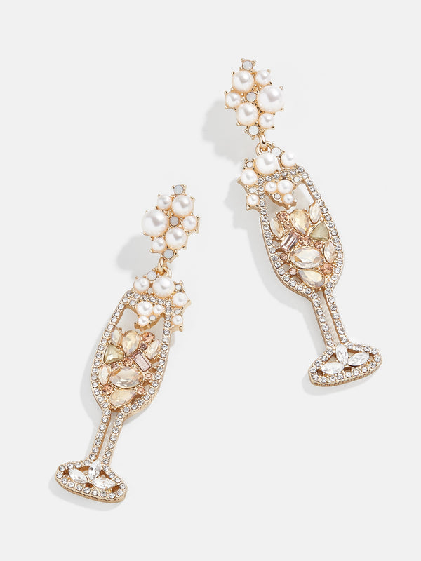 Drink Statement Earrings - Champagne Flute