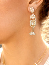 BaubleBar Drink Statement Earrings - Champagne Flute - Champagne glass statement earrings