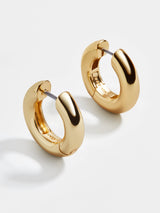 BaubleBar Gold - Lightweight tube hoop earrings