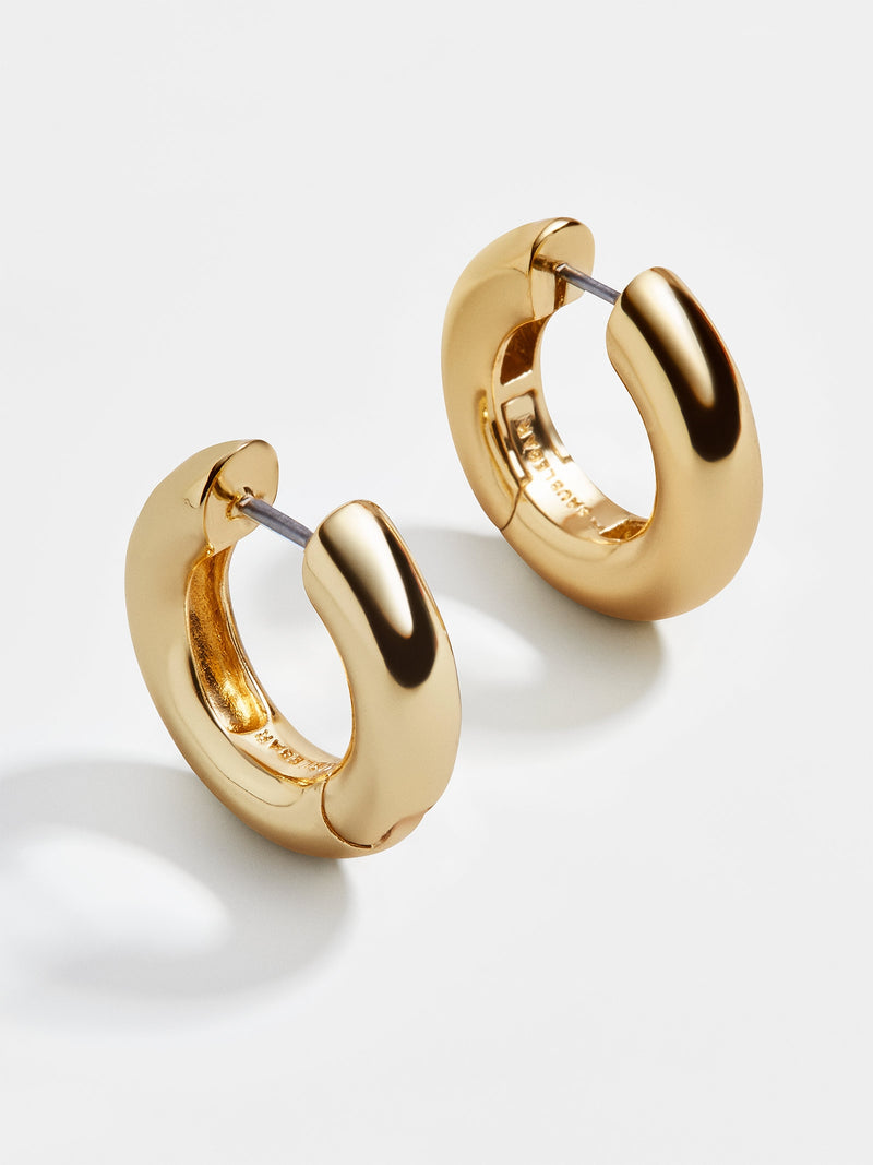 BaubleBar Gold - Lightweight tube hoop earrings