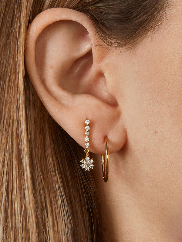 April 18K Gold Earrings - Clear/Gold
