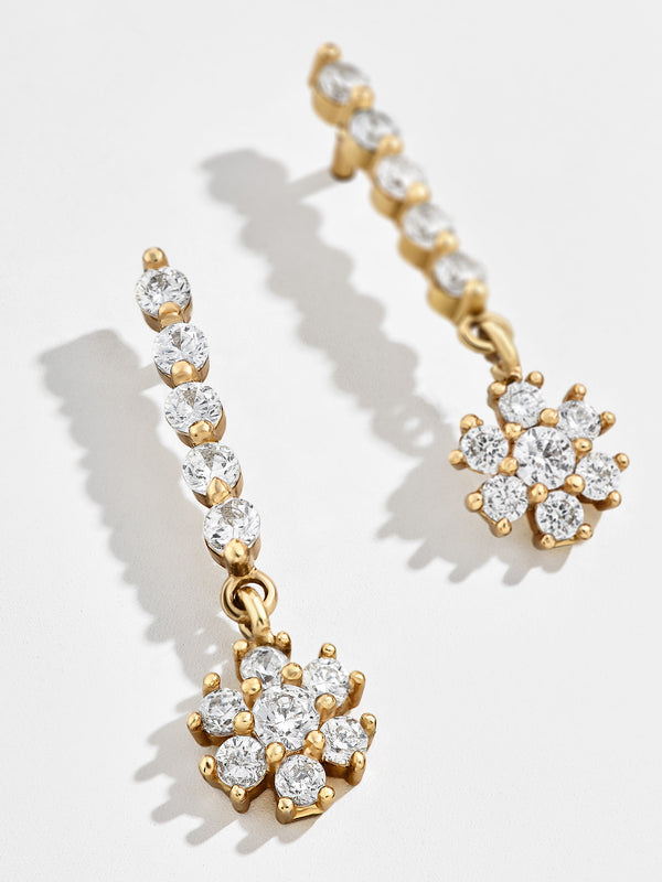 April 18K Gold Earrings - Clear/Gold