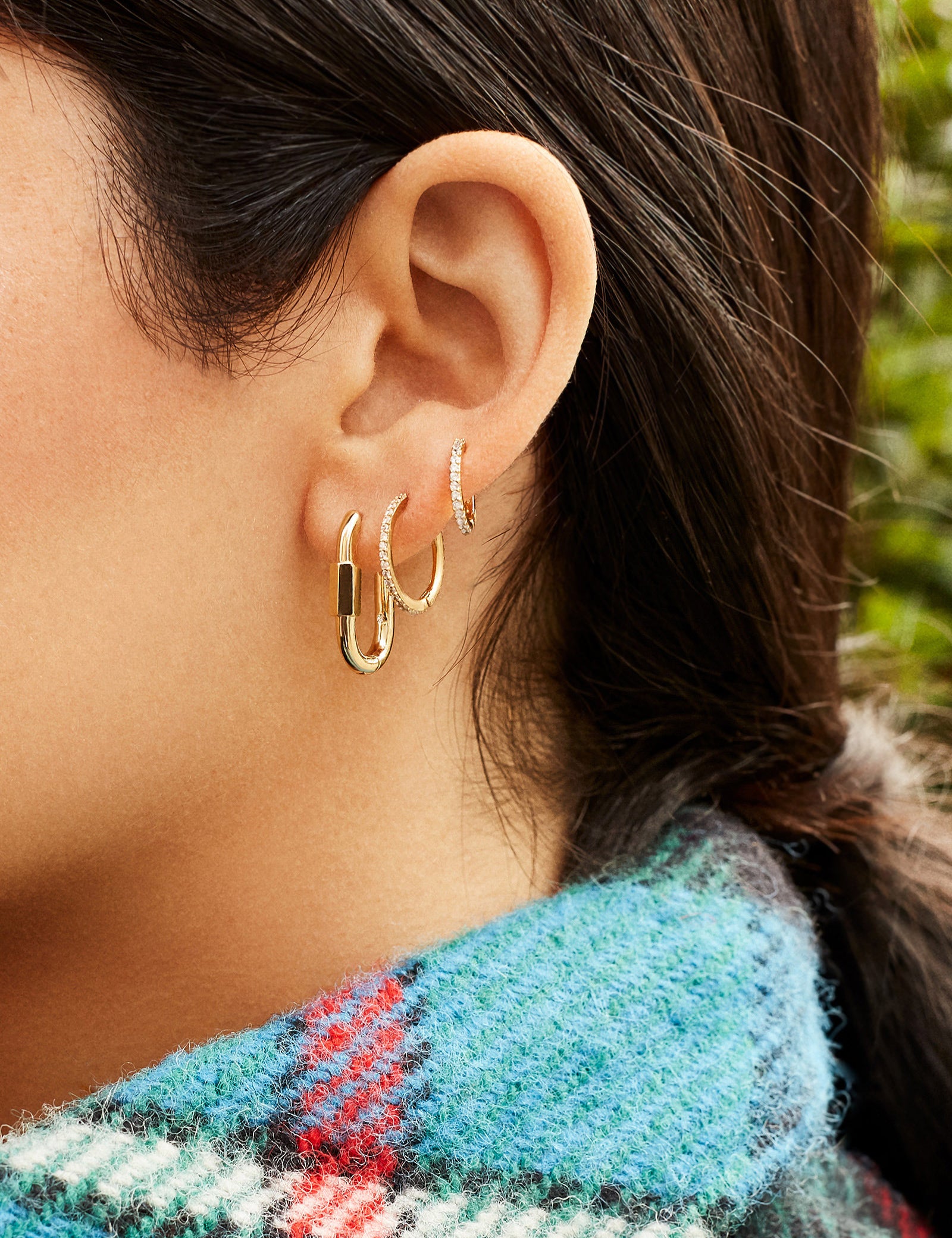 variant:18K Gold Plated Sterling Silver. Pavé Cubic Zirconia Stones