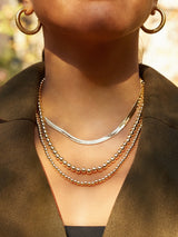 BaubleBar Silver - Gold snake chain necklace