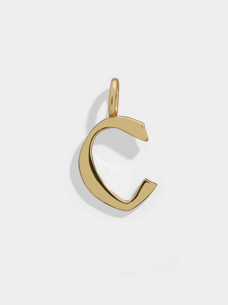 BaubleBar Alpha Charm - Gold - 
    Gold script initial charm
  
