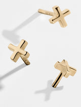 BaubleBar Single 14K Solid Gold X Earring - Gold - 
    1 X stud
  
