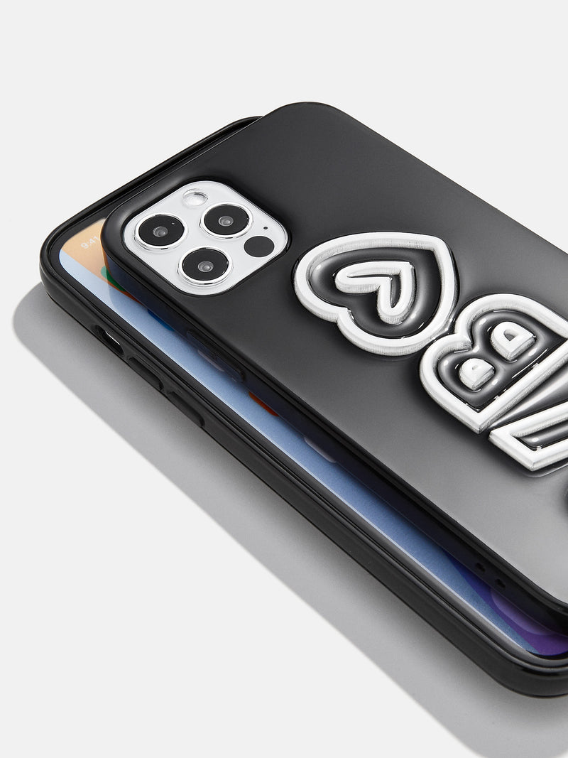 BaubleBar Block Font Custom iPhone Case - Black/White - Customizable phone case