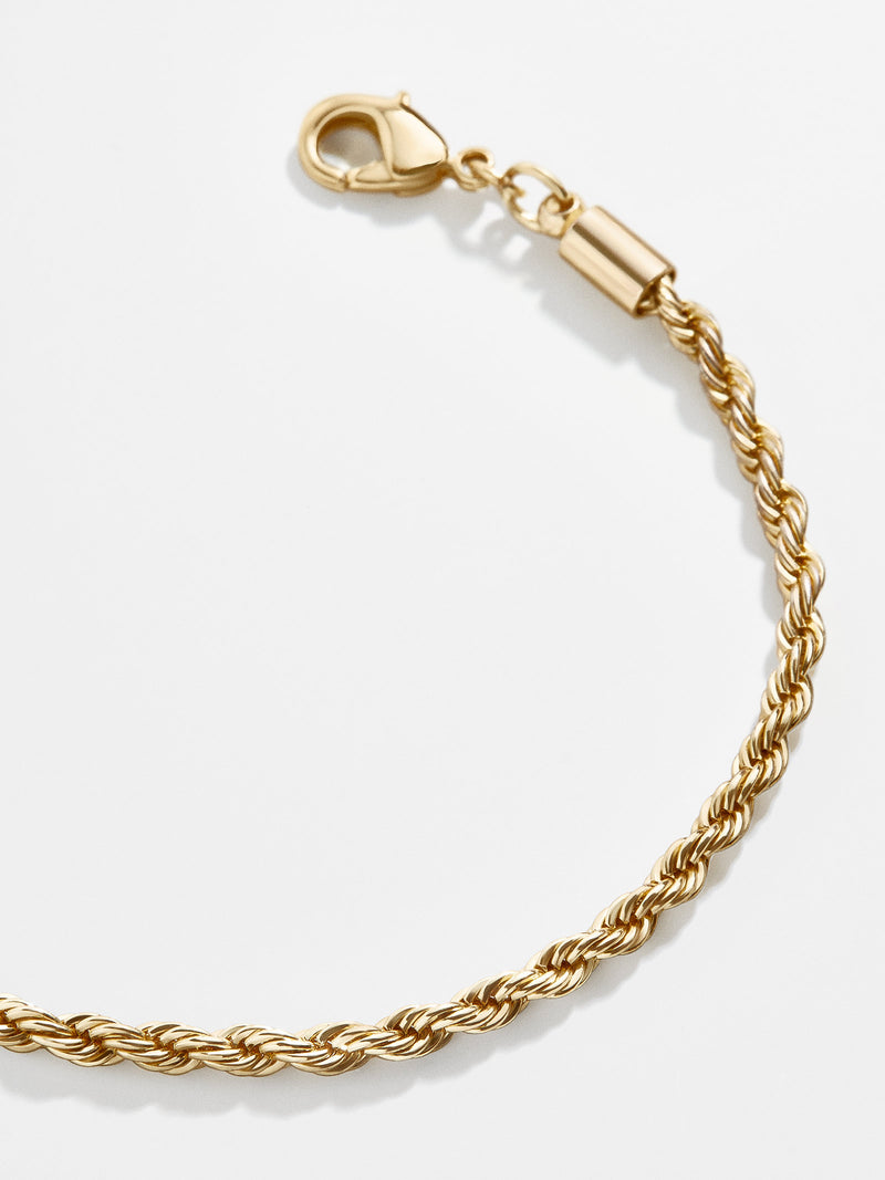 BaubleBar Mini Petra Bracelet - Gold Plated Brass - Rope chain bracelet