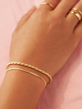 BaubleBar Mini Petra Bracelet - Gold Plated Brass - 
    Rope chain bracelet
  
