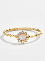 BaubleBar Mezzo 18K Gold Ring - 18K Gold Plated Sterling Silver, Opal stone, Cubic Zirconia stones