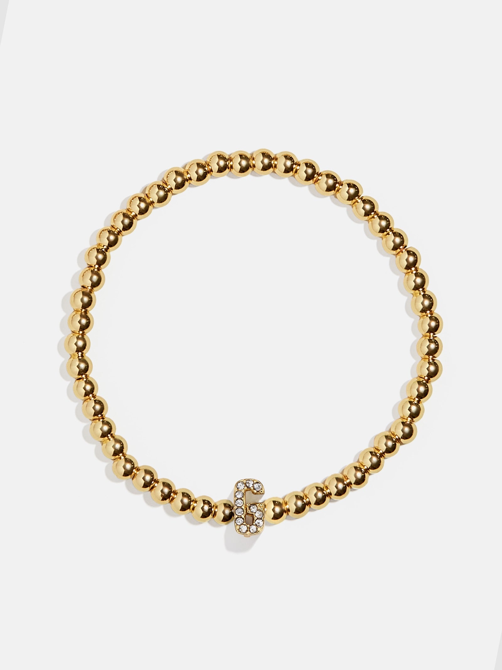 Initial Pisa Bracelet - Pavé Vertical – Beaded stretch bracelet – BaubleBar