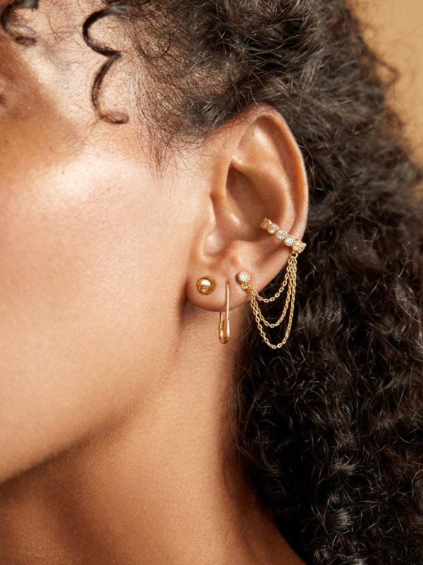Mini Spillo 18K Gold Earrings - Gold