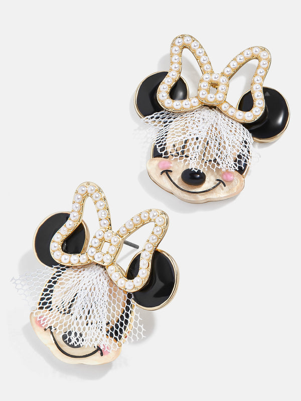 Minnie Mouse Disney Bridal Earrings - White