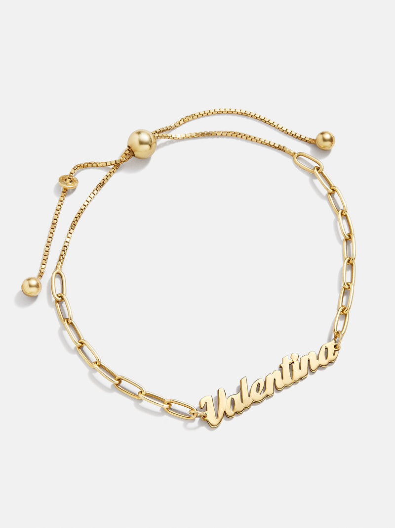 BaubleBar 14K Gold Paperclip Chain Custom Nameplate Bracelet - Gold - 
    18K Gold Plated Sterling Silver
  
