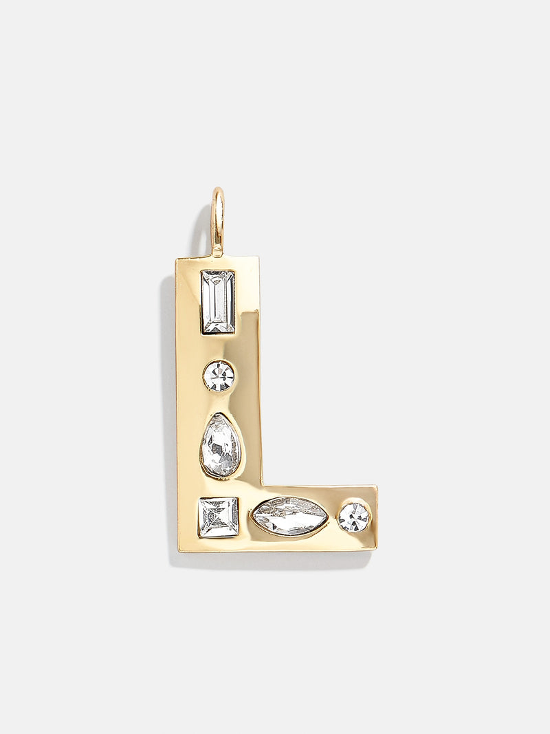 BaubleBar Gem Alpha Charm - Gold and gem initial charm