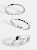 BaubleBar Sterling Silver - 
    Set of three 18k gold rings
  
