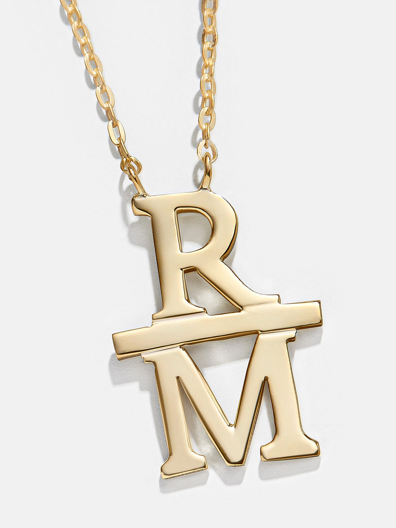 BaubleBar 14K Gold Stacked Initial Custom Necklace - Gold - 
    18K Gold Plated Sterling Silver
  
