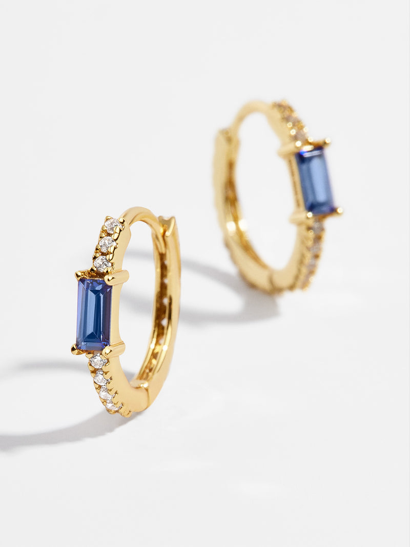 BaubleBar Pietra 18K Gold Earrings - Cubic zirconia huggie hoops