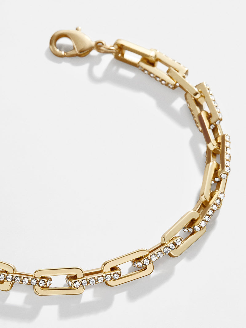 BaubleBar Hera Bracelet - Gold/Pavé - 
    Gold & pavé paperclip chain bracelet
  
