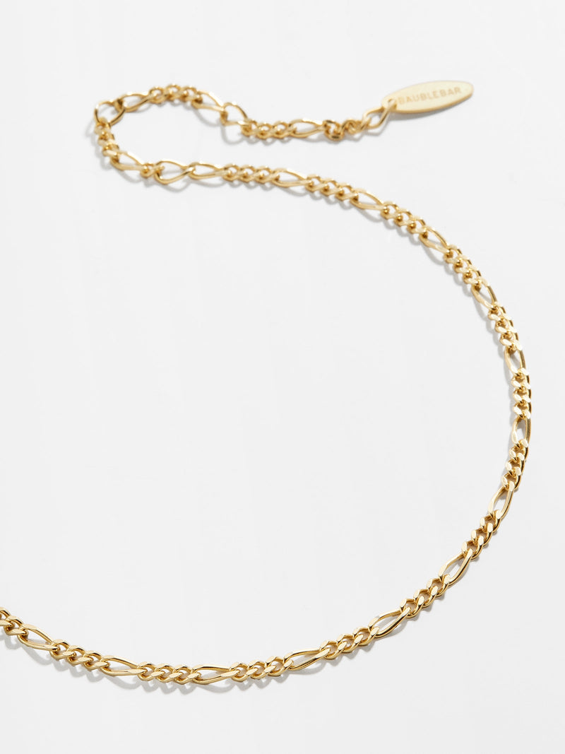 BaubleBar Figaro 14K Gold Anklet - Gold - 
    14K Gold Plated Sterling Silver
  
