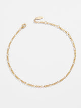 BaubleBar Figaro 14K Gold Anklet - Gold - 
    14K Gold Plated Sterling Silver
  
