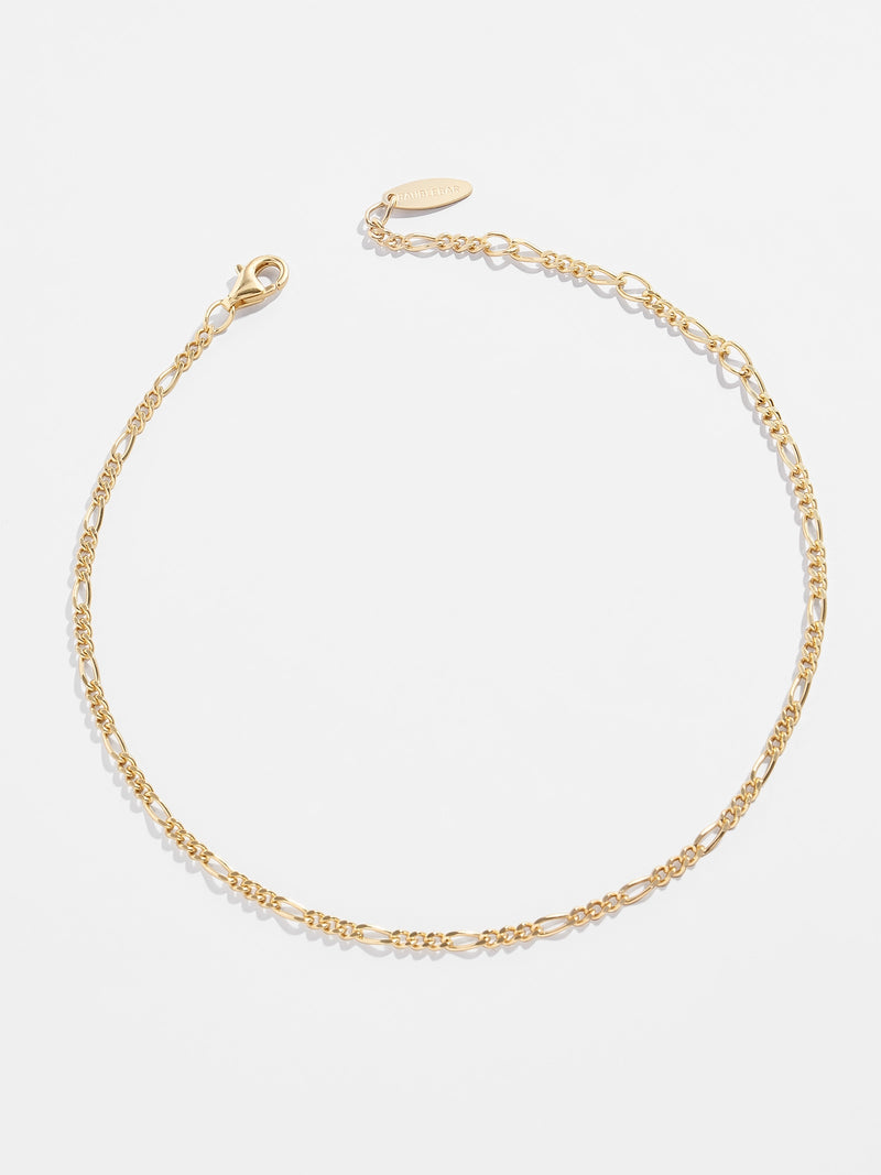 BaubleBar Figaro 14K Gold Anklet - Gold - 
    14K Gold Plated Sterling Silver
  
