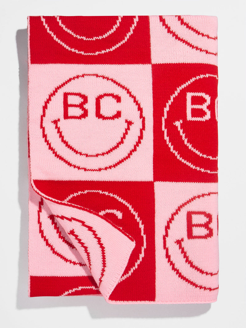 BaubleBar All Smiles Custom Blanket - Pink/Red - Enjoy 20% off custom gifts