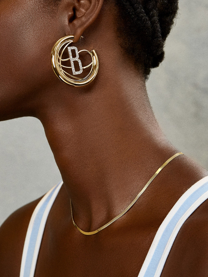 BaubleBar Brooklyn Nets Logo Hoops - NBA earrings