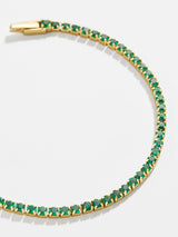 BaubleBar Bennett 18K Gold Tennis Bracelet - Emerald - Cubic Zirconia stones