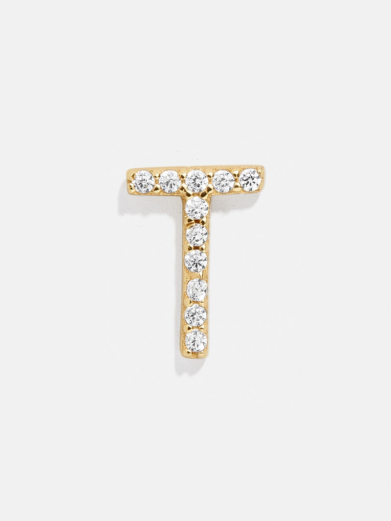 BaubleBar Gold / T - 
    18K Gold Plated Sterling Silver, Cubic Zirconia stones
  
