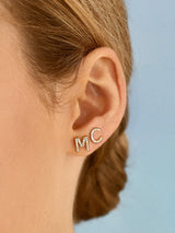 BaubleBar Single 18K Gold Initial Earring - Gold/Pavé - 
    18K Gold Plated Sterling Silver
  
