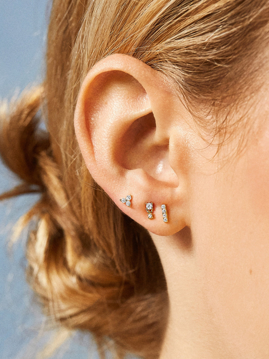 Lottie 18K Gold Vermeil Earring Set - Gold/Pavé