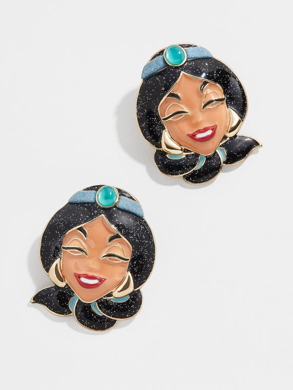 Laughing Jasmine Disney Earrings - Blue