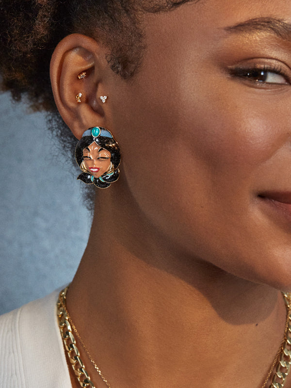 Laughing Jasmine Disney Earrings - Blue