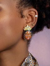 BaubleBar Tiana Disney Earrings - Gold - 
    Disney statement stud earrings
  
