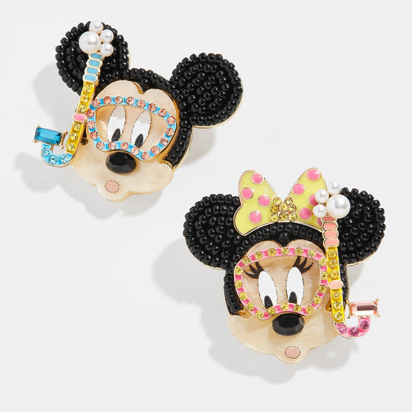 Mickey Mouse and Minnie Mouse Disney Snorkel Earrings Multi
