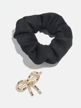 BaubleBar Danielle Hair Accessory Set - Black - 
    Hair scrunchie and barrette
  
