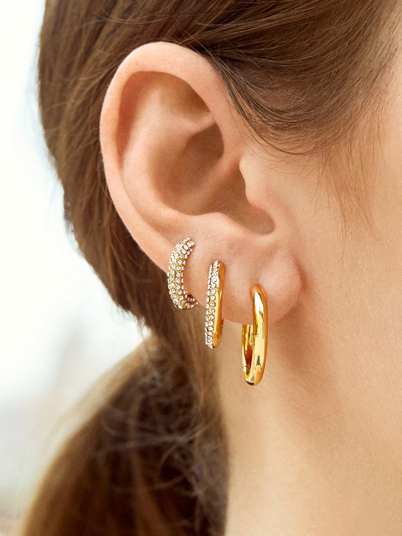 Gold Hoop Earrings Set