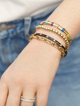 BaubleBar Black - 
    Enamel and crystal cuff bracelet
  
