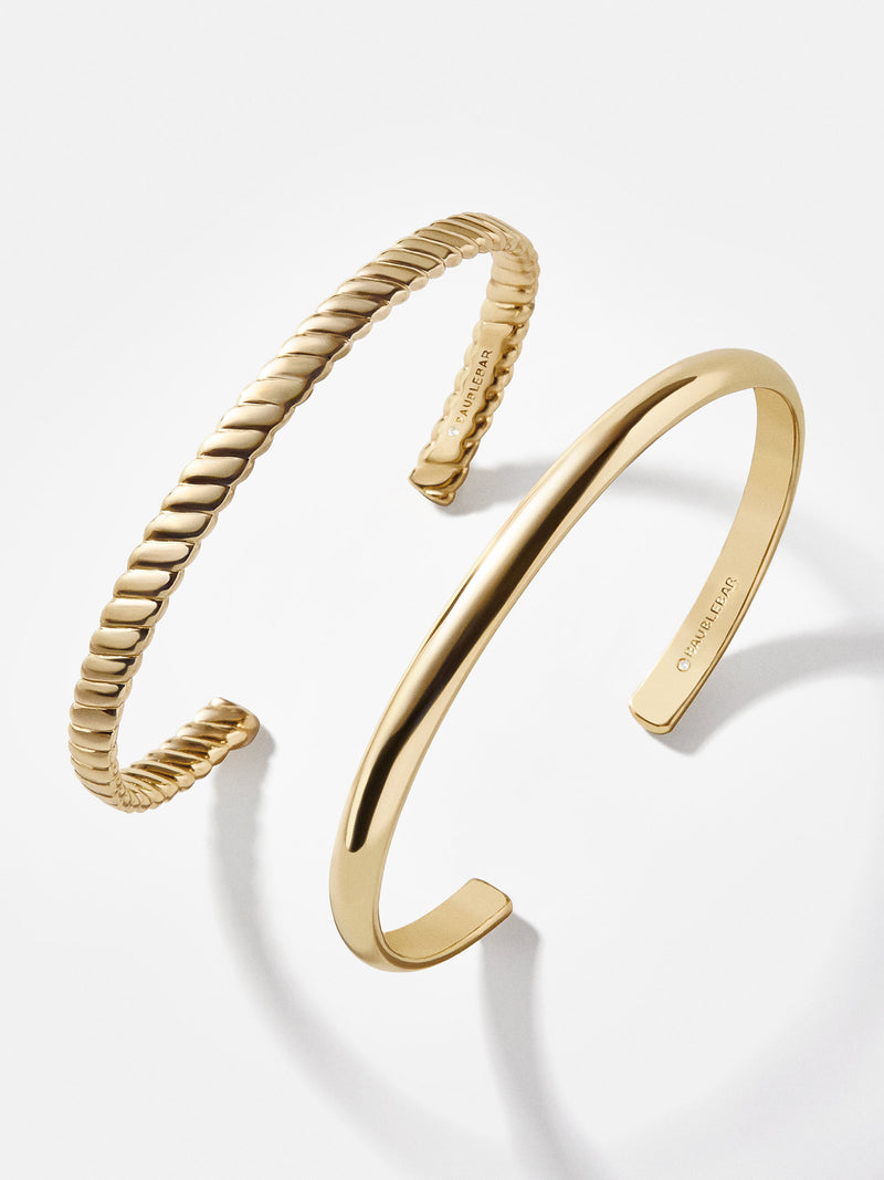 BaubleBar Arlo Cuff Bracelet Set - Two gold cuff bracelets