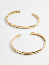 BaubleBar Arlo Cuff Bracelet Set - Two gold cuff bracelets