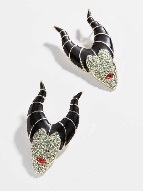 Maleficent Disney Earrings - Green