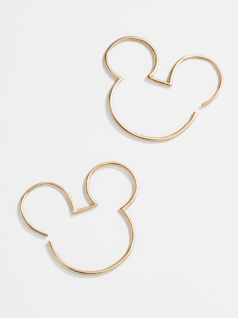 BaubleBar Mickey Mouse Disney 18K Gold Sterling Silver Threader Hoop Earrings - 18K Gold Plated Sterling Silver